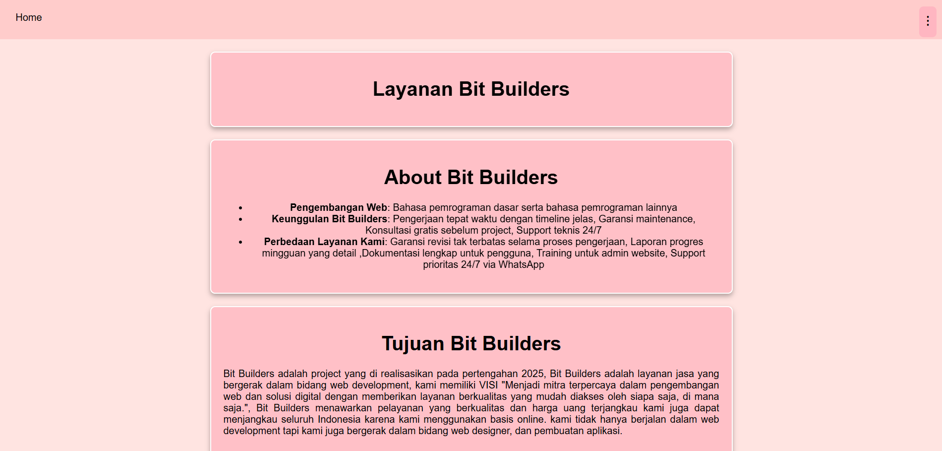 Tampilan website Bit Builders